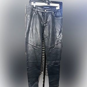 Waxed, leather look, motojeggings